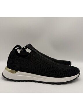 Michael Kors Bodie Slip On Sneakers Black Size 5M Fabric Rubber Outsole Low Top